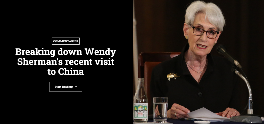 U.S.-China Perception Monitor: Breaking down Wendy Sherman’s recent visit to China