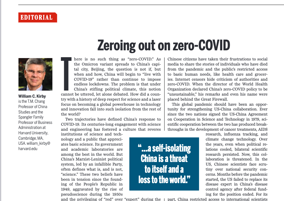 Editorial: Zeroing out on zero-COVID